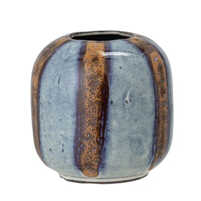 Magni Vase, Blue, Stoneware - (D9,5xH9,5 cm)