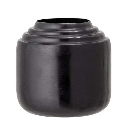 Mari Vase, Black, Metal - (D12,5xH12 cm)