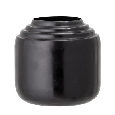 Mari Vase, Black, Metal - (D12,5xH12 cm)