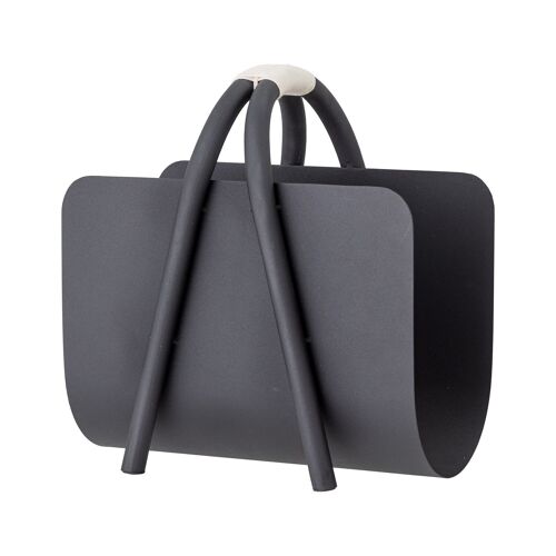 Eton Magazine Holder, Black, Metal - (L33xH34,5xW20 cm)