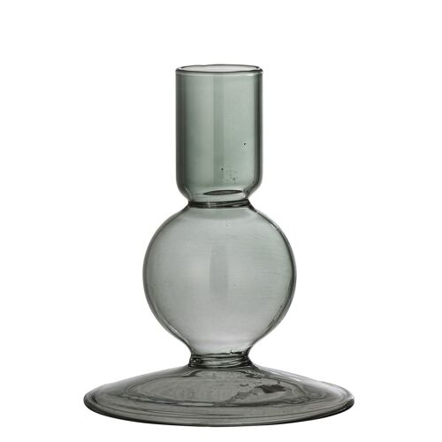 Isse Candlestick, Green, Glass - (D9xH11 cm)