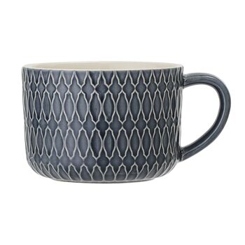 Tasse Naomi, Bleu, Grès 3. - (D9,5xH6,5 cm)