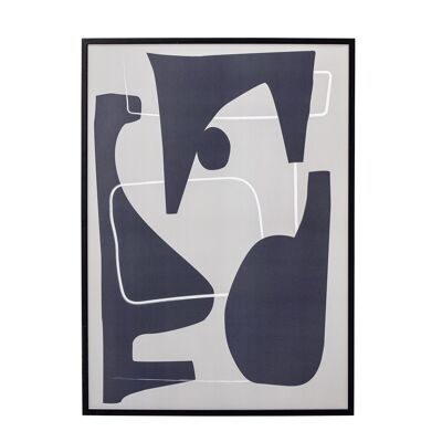Sanremo Illustration mit Rahmen, Schwarz, Kiefer – (L52xH72xB1 cm)