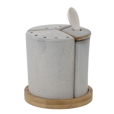 Josefine Salt & Pepper Shaker, Grey, Stoneware - (D11xH11 cm, Set of 4)