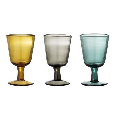 Kanda Weinglas, Gelb, Glas - (D8xH14 cm, 3er-Set)