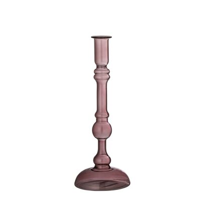 Ferah Candlestick, Purple, Glass - (D9,5xH26 cm)