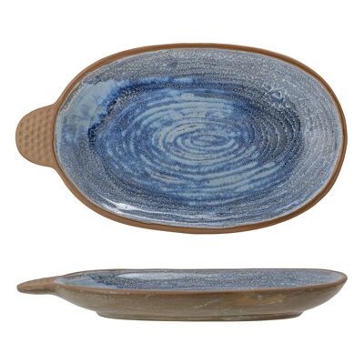 Hariet Plate, Blue, Stoneware - (L25,5xH2,5xW15 cm)