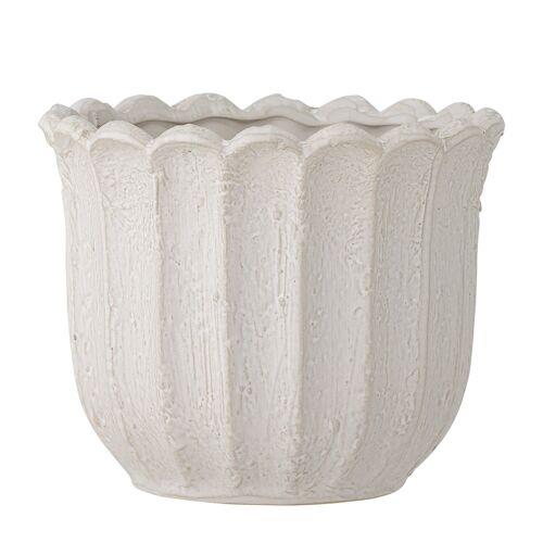 Chaca Flowerpot, White, Stoneware - (D15,5xH13 cm)