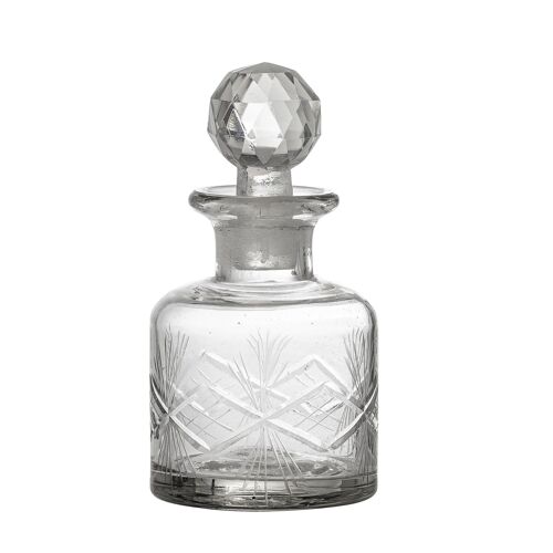 Halla Bottle w/Lid, Clear, Glass - (D7,5xH14 cm)