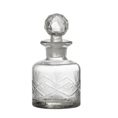 Botella Halla con tapa, transparente, vidrio - (D7,5xH14 cm)