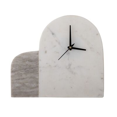 Moria Orologio da Tavolo, Bianco, Marmo - (L25,5xH23xL5 cm)