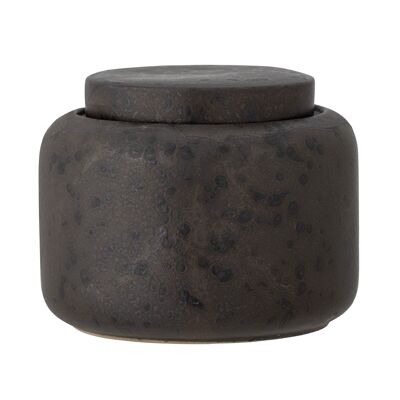 Bocal Chau avec Couvercle, Marron, Grès - (D13,5xH11 cm)