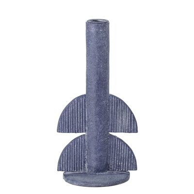 Bess Candlestick, Blue, Polyresin - (L11xH22xW9,5 cm)