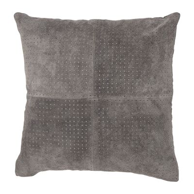 Coussin, Gris, Suède - (L45xW45 cm)