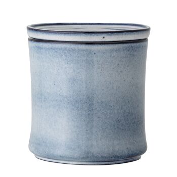 Sandrine Pot avec Couvercle, Bleu, Grès - (D14,5xH16 cm) 1