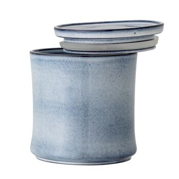 Sandrine Pot avec Couvercle, Bleu, Grès - (D14,5xH16 cm) 2