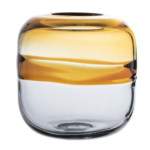 Lexcia Vase, Yellow, Glass - (D16xH16,5 cm)