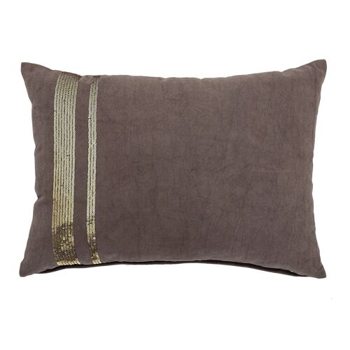 Cushion, Brown, Cotton - (L60xW40 cm)