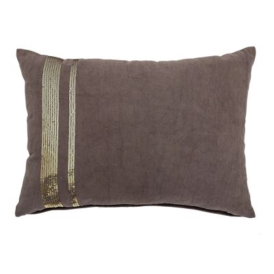 Coussin, Marron, Coton - (L60xW40 cm)