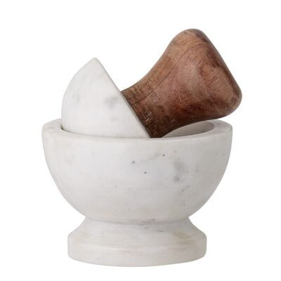 Ernfred Mortar & Pestle, White, Marble - (D10xH13,5 cm)