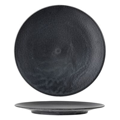 Yoko Plate, Black, Porcelain - (D27,5xH2,5 cm, Set of 4)