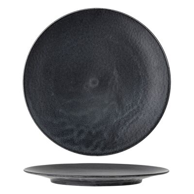 Plato Yoko, Negro, Porcelana - (D27,5xH2,5 cm, Juego de 4)