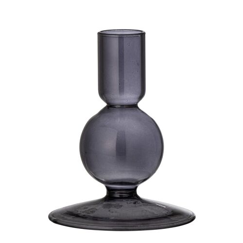 Isse Candlestick, Black, Glass - (D9xH11 cm)