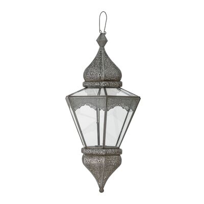 Isabell Lantern, Grey, Glass - (D25,5xH63,5 cm)