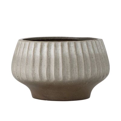Assie Flowerpot, Grey, Stoneware - (D23xH13,5 cm)