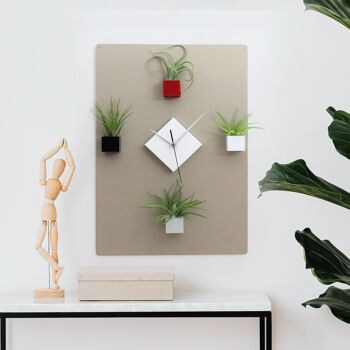 Horloge magnétique carrée, blanc mat, design moderne et élégant 2