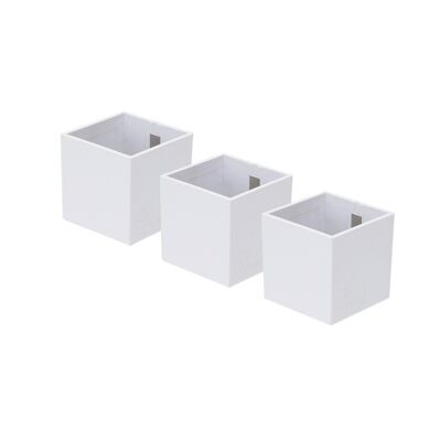 Ensemble de contenants/cubes magnétiques 6,5 cm, blanc