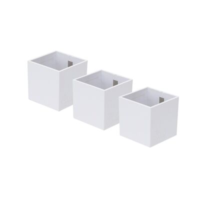 Ensemble de contenants/cubes magnétiques 6,5 cm, blanc
