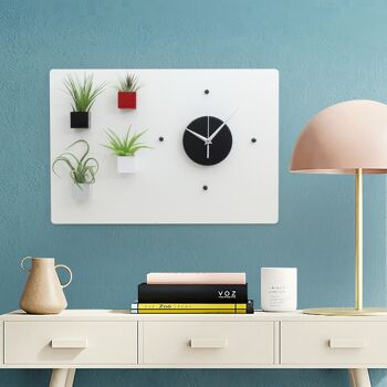 Horloge magnétique ronde, noir mat, décoration murale moderne et élégante 2