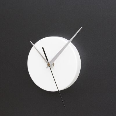 Reloj magnético redondo, blanco mate, sin tictac, diseño moderno