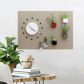 Horloge magnétique ronde, blanc mat, sans tic-tac, design moderne 3