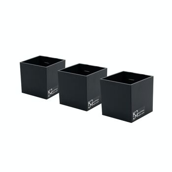 Ensemble de contenants/cubes magnétiques, 6,5 cm, noir, porte-stylos 1