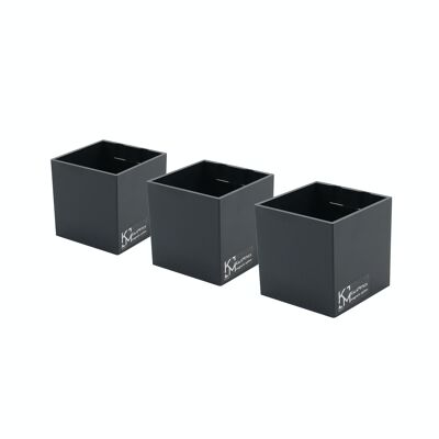 Set of Magnetic Containers/Cubes, 6.5 cm, Gunmetal, Pen Holders