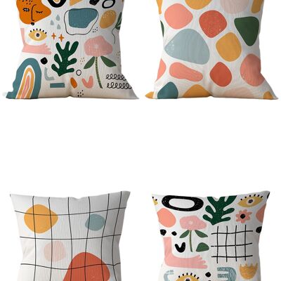 Piece of Trend - Throw Pillow - Set of 4 - Trendy Colors - 43 x 43 - ABSTRACT