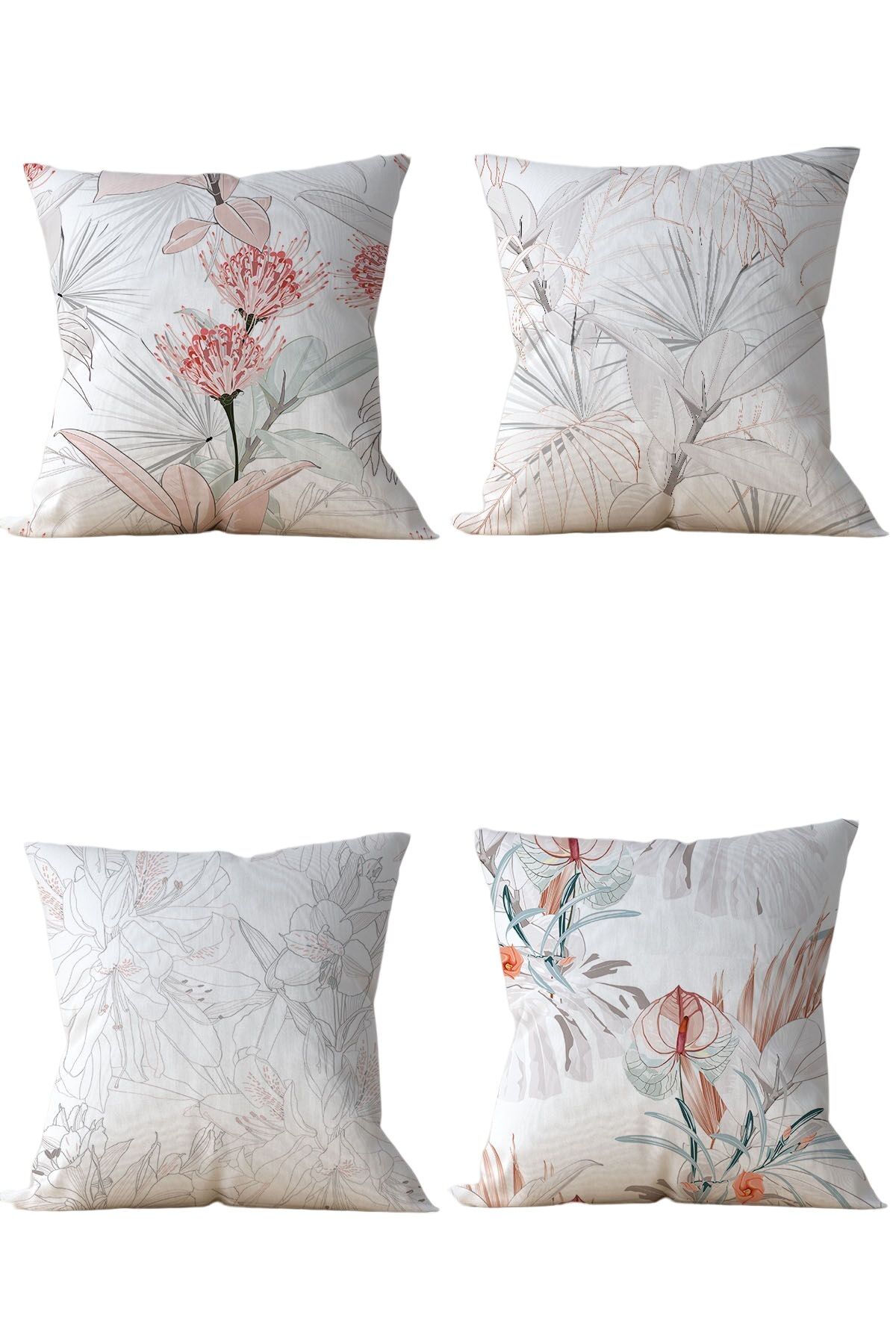 Piece of Trend - Dekoratives Kissen - Beidseitiges Design - 4er-Set - 4 Stück - trendige Farben - 43 x 43 - PIRUPAK