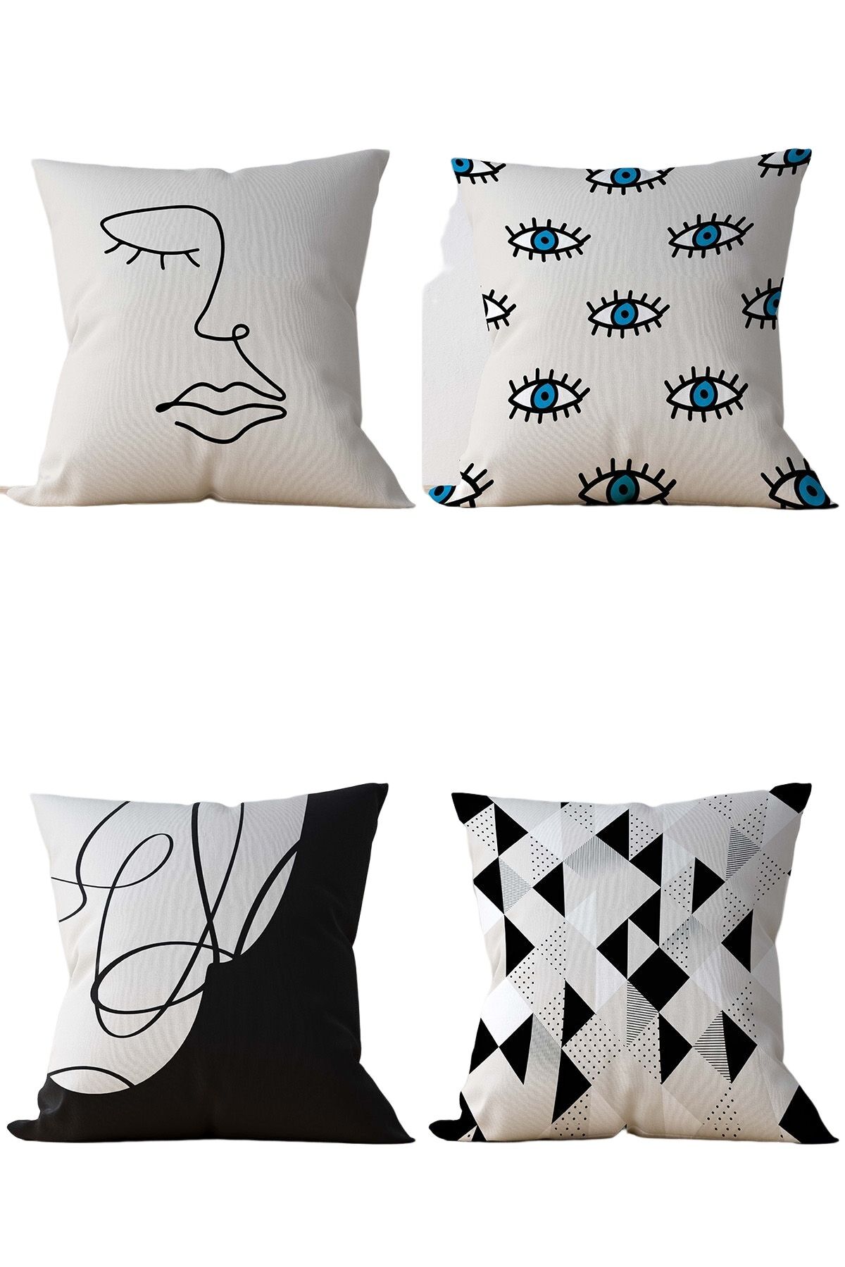 Piece of Trend - Dekokissen -Beidseitiges Design- 4er Set - 4 Stück - trendige Farben - 43 x 43 - CHARM