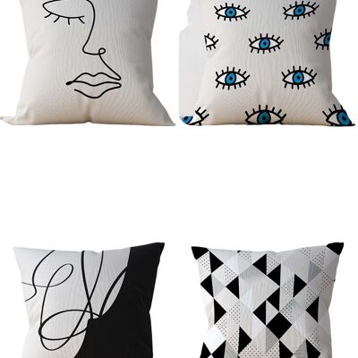 Piece of Trend - Decorative pillow -Both side design- Set of 4 - 4 pieces- trendy colors - 43 x 43 - CHARM
