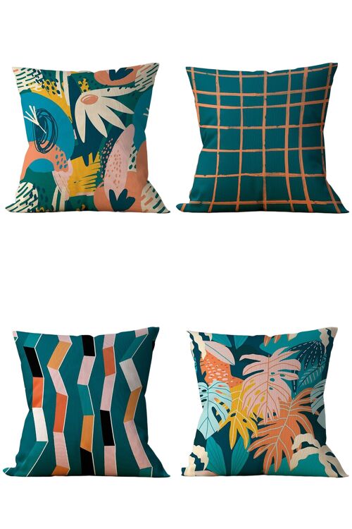 Piece of Trend - Sierkussen - Both side design- Set van 4 - 4 pieces - trendy kleuren - 43 x 43 - ART