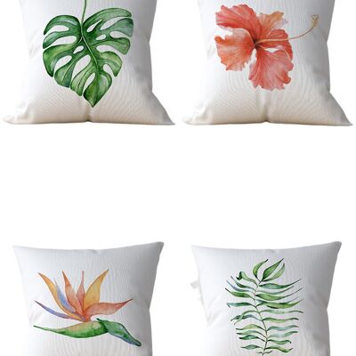 Piece of Trend - Decorative pillow -Both side design- Set of 4 - 4 pieces - trendy colors - 43 x 43 - SOLEFLOWER