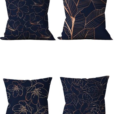 Piece of Trend - Decorative pillow -Both side design- Set of 4 - 4 pieces - trendy colors - 43 x 43 - COPER