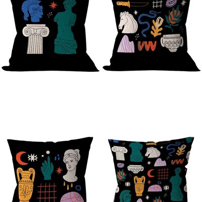 Piece of Trend - Decorative pillow -Both side design- Set of 4 - 4 pieces - trendy colors - 43 x 43 - MUSEUM