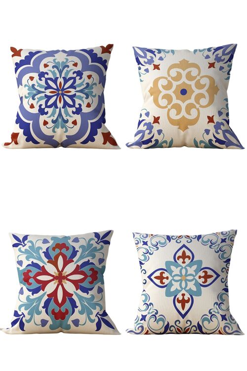 Piece of Trend - Decorative pillow -Both side design- Set of 4 - 4 pieces - trendy colors - 43 x 43 - CERAMIC