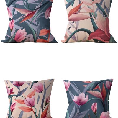 Piece of Trend - Decorative pillow - Both side design - Set of 4 - 4 pieces - trendy colors - 43 x 43 - MELON