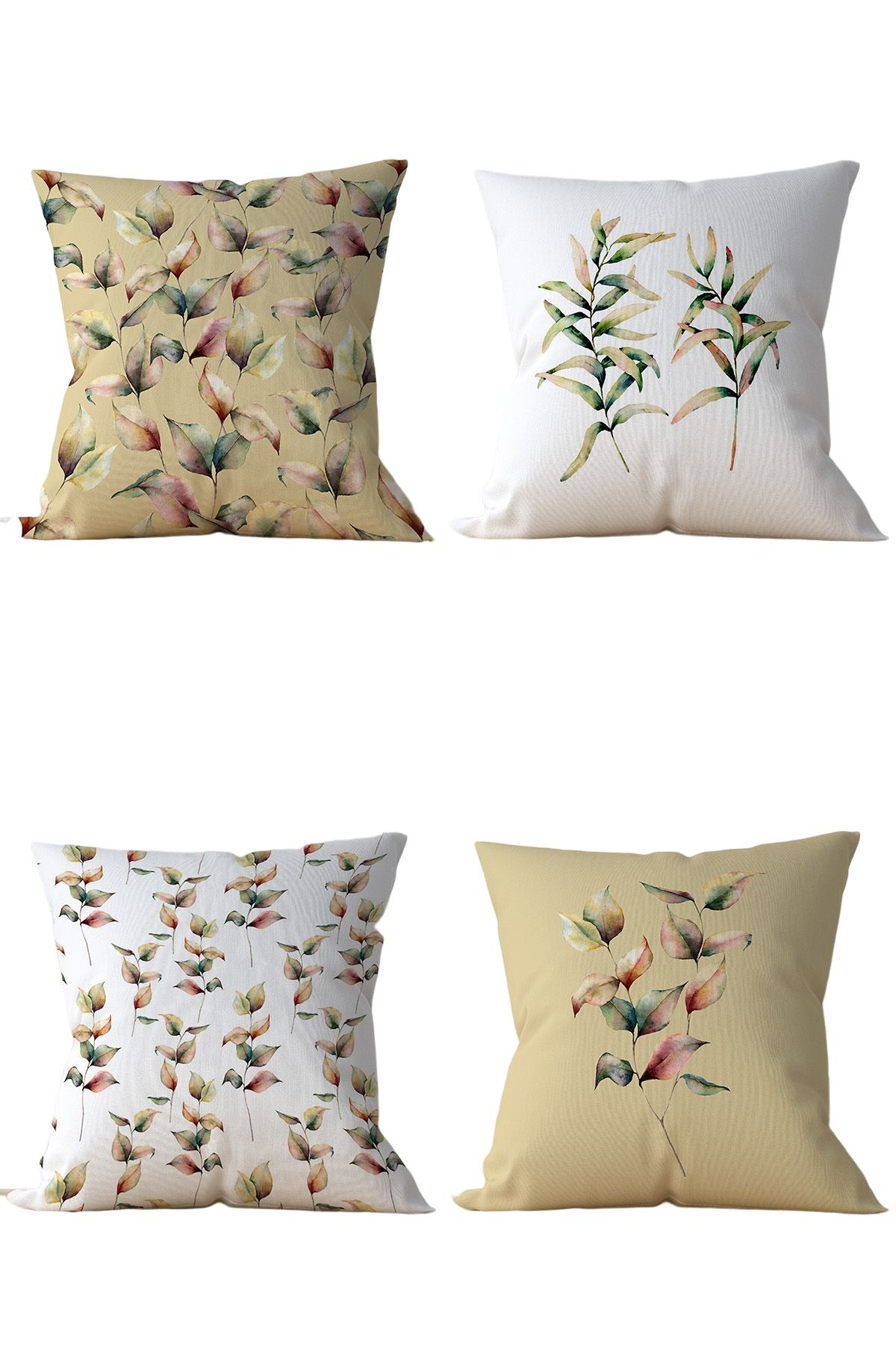 Piece of Trend - Dekokissen -Beidseitiges Design- 4er Set - 4 Stück - trendige Farben - 43 x 43 - GRASS