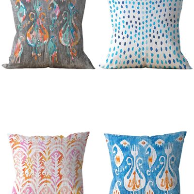 Piece of Trend - Decorative pillow -Both side design- Set of 4 - 4 pieces - trendy colors - 43 x 43 - GREYIKAT