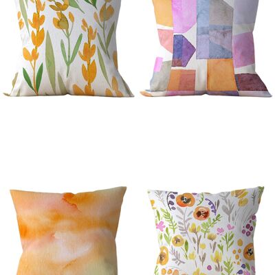 Piece of Trend - Decorative pillow -Both side design- Set of 4 - 4 pieces - trendy colors - 43 x 43 - MEADOW